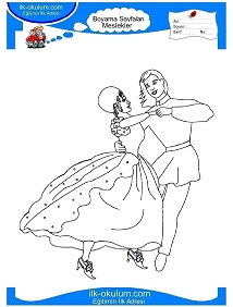 Çocuklar İçin Dansçı Boyama Sayfaları 